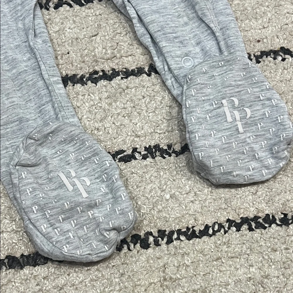 Posh Peanut Grey Heather Footed One-Piece Romper